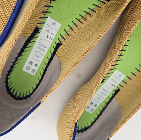 Rothy's The Point Slip on Flats Ballerin Shoes in Yellow Washable Fabric size 9 - Picture 9 of 16